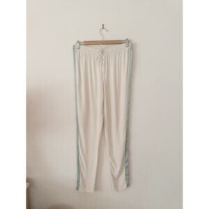 Rebecca Taylor Side Stripe Track Pants Silk Blue Stripe Size 4